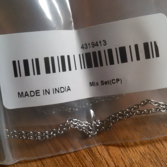 White Diamond Accent Platinum Bond Leaf Pendant Stainless Steel Necklace - Picture 10 of 10